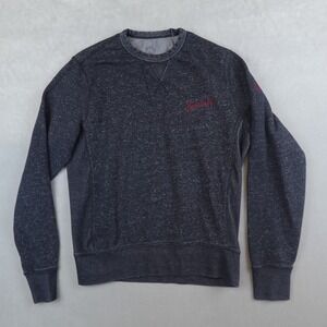 Belstaff Jumper Mens Large Black Logo Pullover Sweatshirt Crew Neck Top